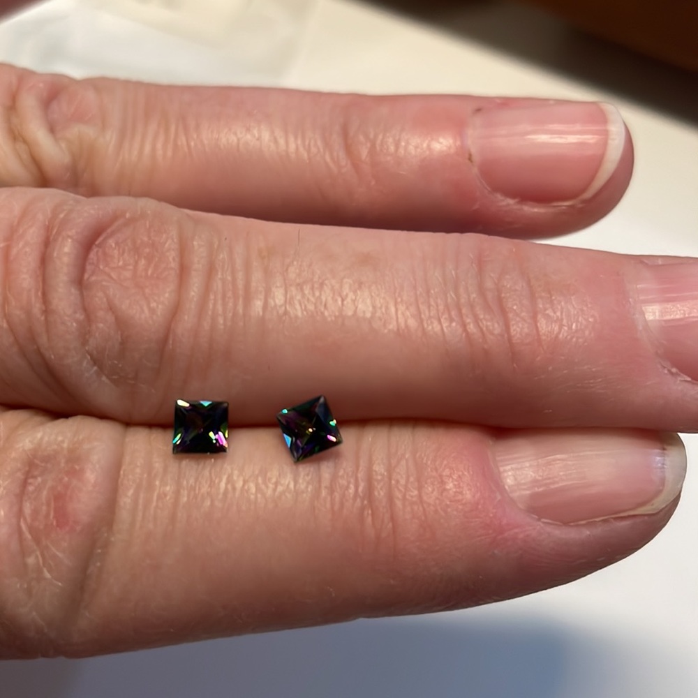Pair of mystic topaz gems